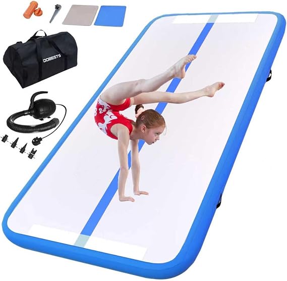 DOBESTS Inflatable Air Gymnastics Mat 6.6/10/13/16/20 ft with 4/8 in Home