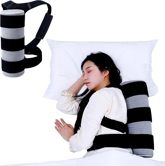 Side Sleep Trainer for Positional Sleep Apnea - Anti Snoring Device to Prevent Back Sleeping, Sleep Positioner for Snore Relief & Better Breathing | Lightweight, Comfortable & Effective, Long Foam