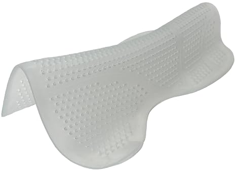 Silicone Gel Saddle Pad for Horses, Non-Slip, Shock Absorbing, Transparent White