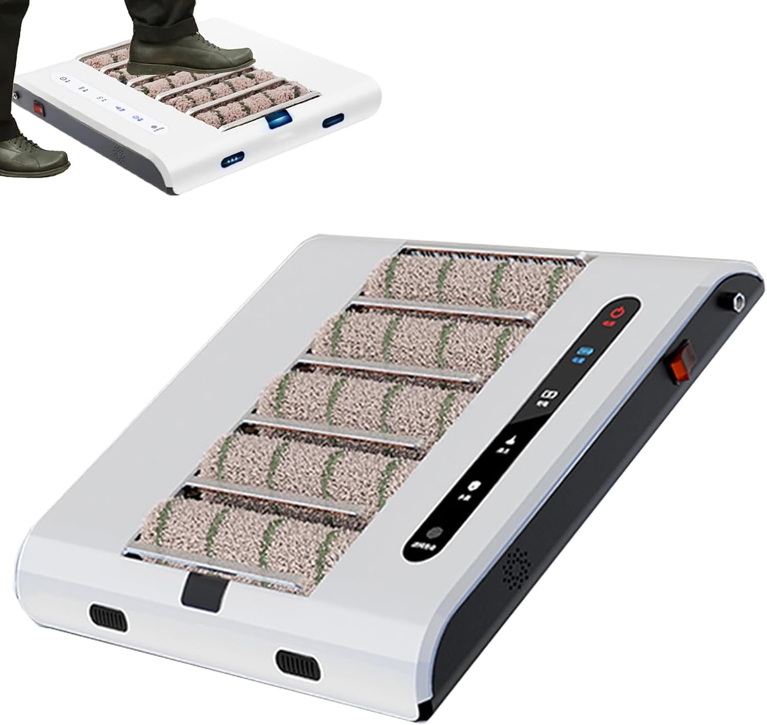 Fully Automatic Shoe Sole Cleaning Machine - 1000Pa Suction, 260RPM Quick Clean in 5 Seconds, Rechargeable Induction Polisher for Home, Office & Laboratory Floors