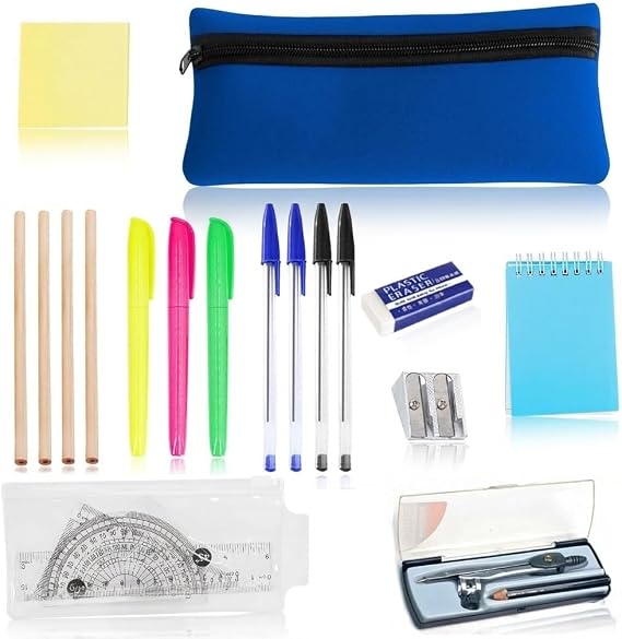 GCSE 17 Pcs Blue Stationery Set, Back to Secondary School Stationery Set