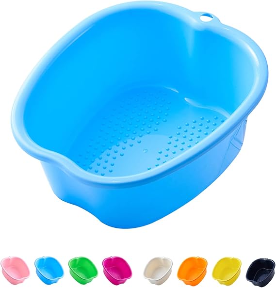 AXLOFO Foot Soaking Bath Basin, Large Plastic Foot Soaking Tub, Feet Massage Feet Bath Bucket, Great for Getting the Dead/Old Skin Off Your Foots (bluebasin)