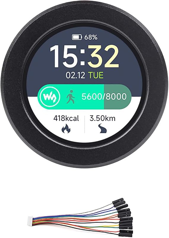 RP2040 Microcontroller Development Board with 1.28inch Round Touch LCD 240x240 Pixels with Accelerometer and Gyroscope Sensor CNC Metal Case
