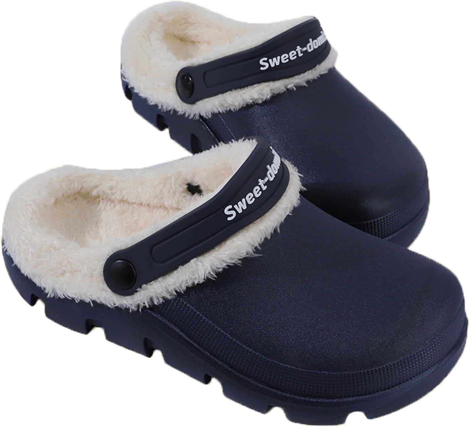 Garden Clogs Fuzzy for House : Women Men Warm Fur Lined Slippers for Winter Unisex Non-Slip Mules for Indoor Outdoor