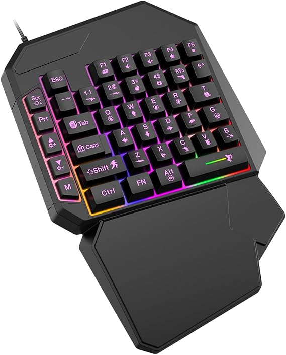 Programmable Hand Keyboard - Ergonomic Cell Phone Keypad, Professional Gaming Controller Keypad | Daily Entertainment Keyboard, Compact One-handed Keyboard for Increased Productivity
