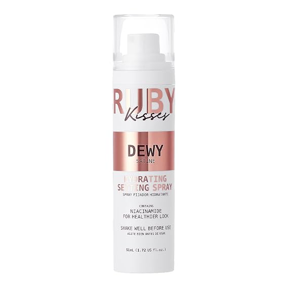 Ruby Kisses Setting Spray - Ultra-fine mist, Sets makeup, Long-Lasting Formula for a Flawless Finish (Dewy)