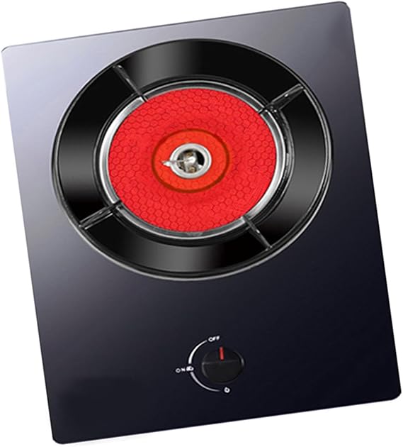 Gas Stove,Tempered Glass Burner with Ion Sensor Flameout Protection,Suitable for Home and Commercial Use,Fire Power 3.8KW/12965.6BTU Gas Cooktop (Color : LPG), 54768