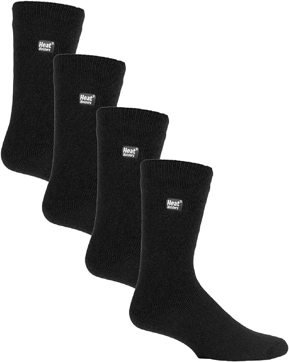 HEAT HOLDERS Ultra Lite - 4 Pair Multipack Mens Thermal Socks | Ultra Thin Warm Socks for Dress Socks in Winter