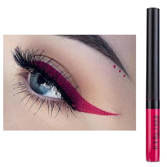 Liquid Eyeliner Colorful Matte Glitter Neon Eyeliner Pencil Pigmented Smudgeproof Long Last Gel Eye Liner(Burgundy)