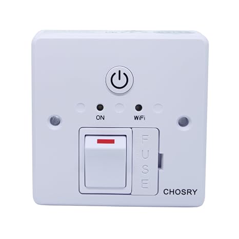 WiFi Fused Spur Timer Switch for electric towel rails, heating, and lighting (if showing as unavailable, please visit our store at chosry dot com)