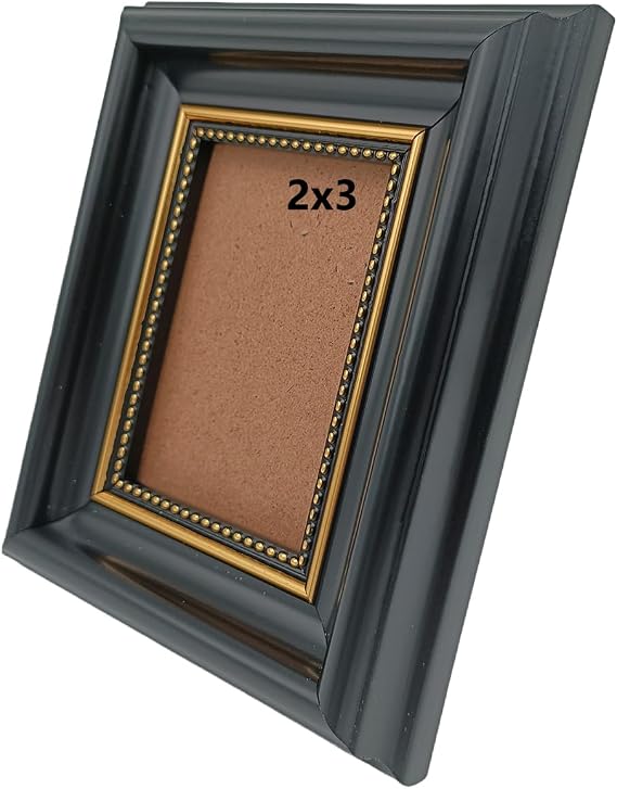 2x3 Black Picture Frame. Table and Wall.
