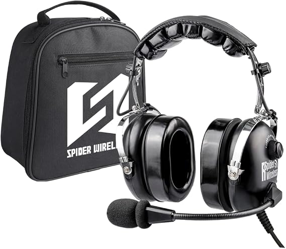 Aviation Headset for Pilots, Aviation Headset with Comfort Ear Seals, 24db Noise Cancelling, MP3 Support and Carrying Case