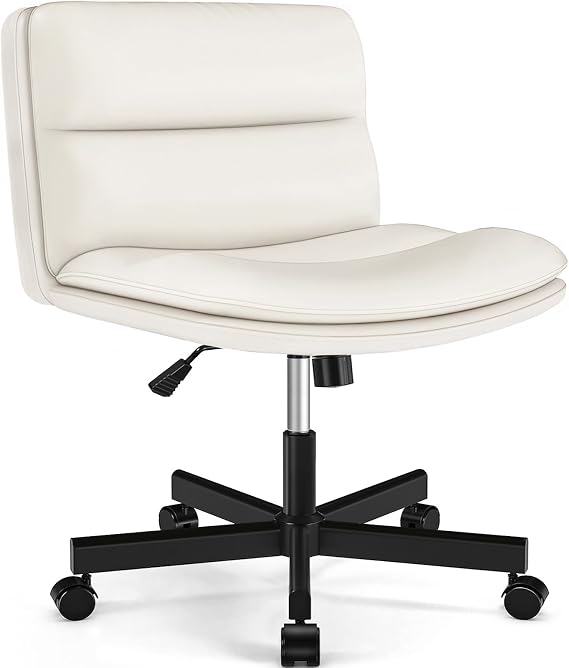 TVON Armless Office Desks Chair with Wheels and Thickened Cushion