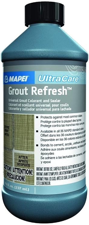Mapei Grout Refresh Colorant and Sealer: Grout Paint and Sealant - 8 Ounce Bottle, Chamois