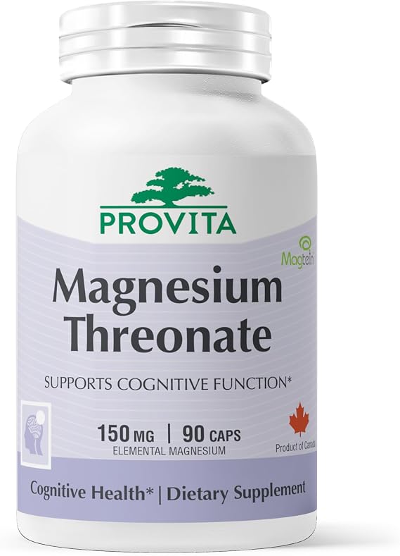 Provita Magnesium L-Threonate Supplement | Cognitive Support & Brain Electrolyte Balance | High Absorption Magnesium for Memory, Focus & Brain Health | Vegan Capsules | 50mg Elemental Magnesium