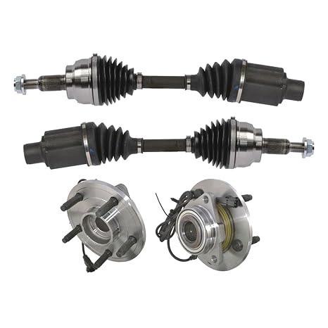 Wheel Hub Bearing Assembly W CV Drive Shafts for Ram for 1500 Big Horn/Laramie Longhorn/Outdoorsman/SLT/SXT/Sport/Tradesman 2011 Pick up 4pc Front Left Right WH PT 159618 MAC
