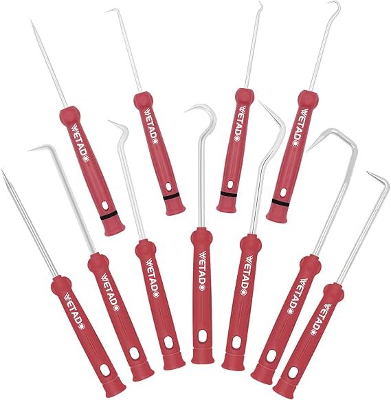 Hose Removal Hook Set, Wetado 11 Pcs Automotive Tools Puller Tool Seal Removal Tool, Car Hook, Oil Seal Puller, O-Ring Hook, Vacuum Hoses Trim, Joint Ring Removal, Gasket Tool Set, Precision Hook Set