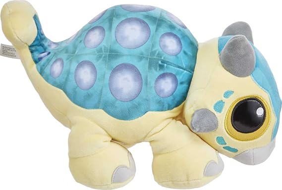 Jurassic World Feature Plush Ankylosaurus Bumpy Baby Dinosaur Toy with Roar Sound & Floppy Legs; Soft Doll Play or Nap Buddy, Gift for Kids Ages 3 Years & Older