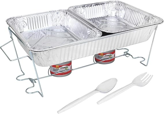 Sterno Full Size Buffet Kit with 2.25 Hour Canned Heat, 8 Piece