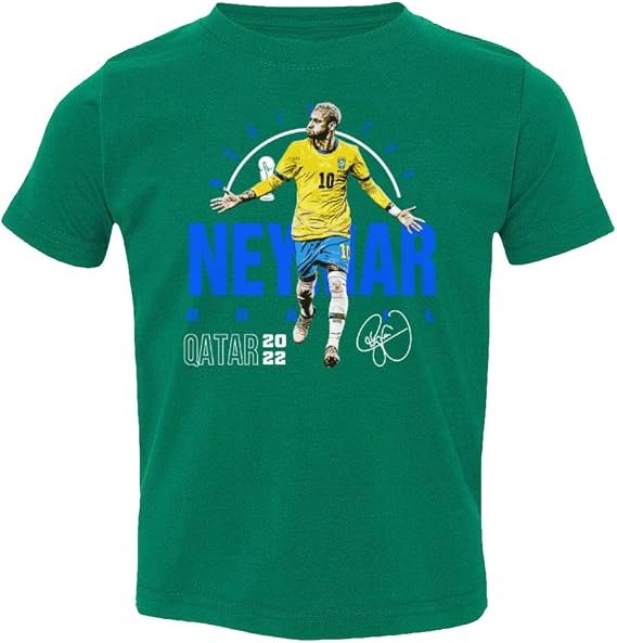 World Soccer 2022 Neymar 10 Brazil Football Fans Toddler T-Shirt