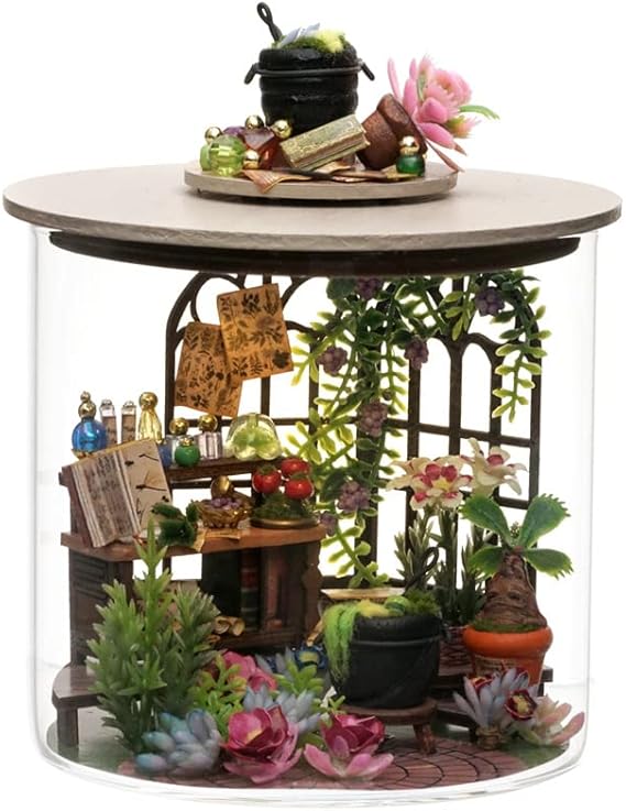DIY Miniature House Kit for Adults, Tiny House with LED Lights