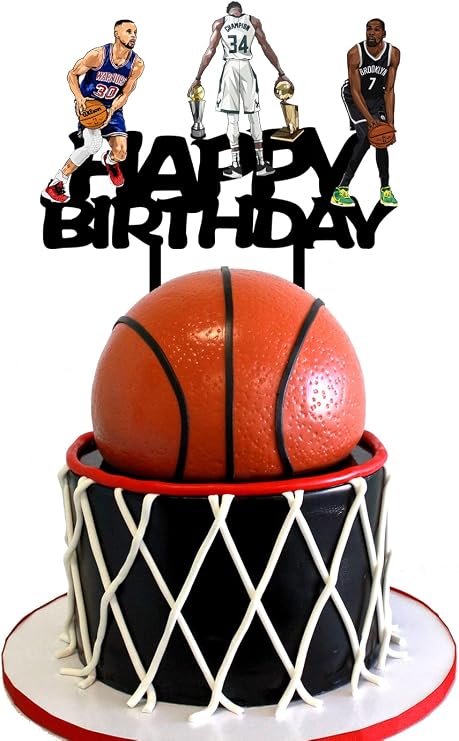 Basketball Happy Birthday Cake Topper for Boys Sport Themed Party Decoration