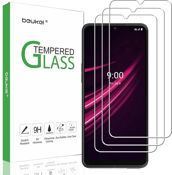 (3 Pack) Screen Protector Tempered Glass Compatible for T-Mobile REVVL V+ 5G (T-Mobile REVVL V PLUS 5G), Touch Sensitive,(6.82 inch) Case Friendly, 9H Hardness