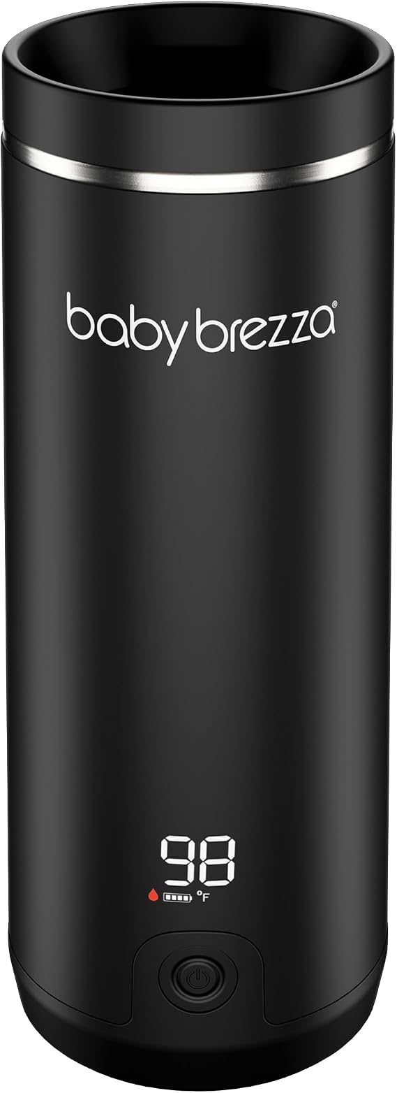 Baby Brezza Portable Baby Bottle Warmer - Breastmilk + Formula Safe, Black