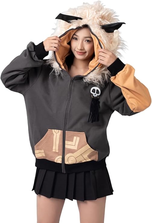 Cosfun Genshin Impact Hilichurls Cosplay Hoodie Full Zip Up Hoodie IF0004