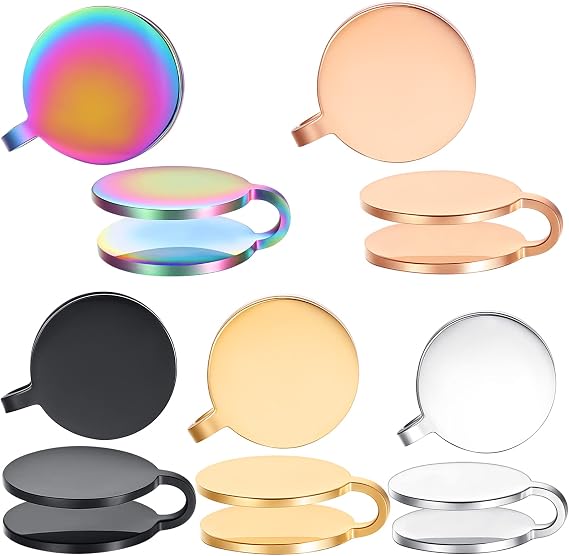 12MM Pressure Earring for Keloids, Keloid Earrings Pressure Clip On Earring, Ear Cuff, Stainless Steel Non-Pierced Earrings (15MM, Silver&Black&Gold&Rainbow&Rosegold)