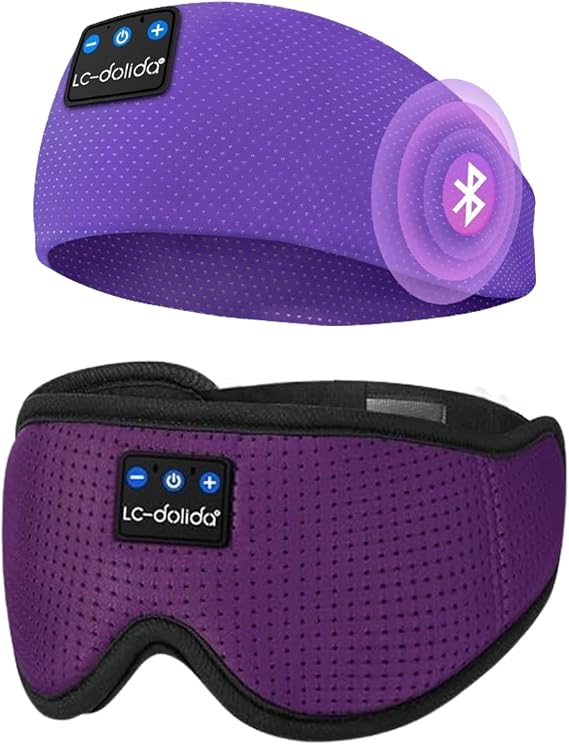 LC-dolida Sleep Headphones Bluetooth 5.4,Wireless Bluetooth Sleep Mask