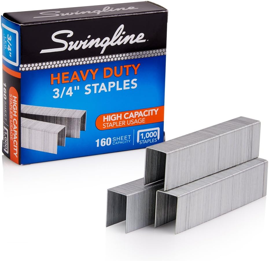 Swingline Staples, Heavy Duty, 38 Length, 60 Sheet Capacity, 100Strip, 5000Box, 1 Pack 79398