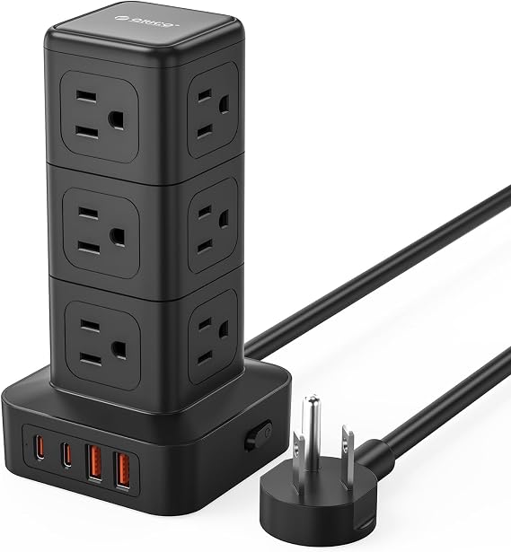 ORICO Tower Power Strip with Surge Protection, Charging Station Tower