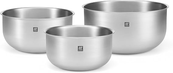ZWILLING Prep 3-pc Brushed Stainless Steel Nesting Bowls Set