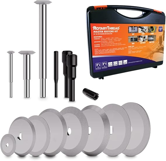 Repair Kits - Faster & Easier to Chase, Restore & Clean Internal or External Threads, All in One Universal Thread Files Set, Inch, Metric, Grooves, Glands, Acme, Buttress Thread
