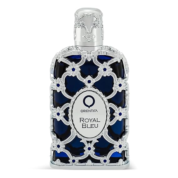Orientica Luxury Collection Royal Bleu Eau De Parfum Woody, Spicy, Vanilla, Cardamom, Bergamot, Lavender, Apple, Jasmine, Patchouli, Musk - Arabic Perfume for Men & Women - 2.7oz / 80ml