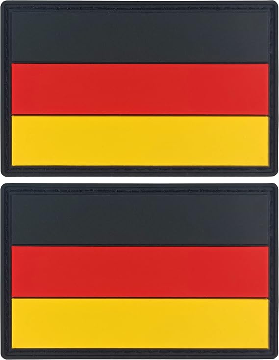 JBCD Germany Flag Patch German Tactical Patch - PVC Rubber Hook and Loop Fastener Patch, 2 Pack