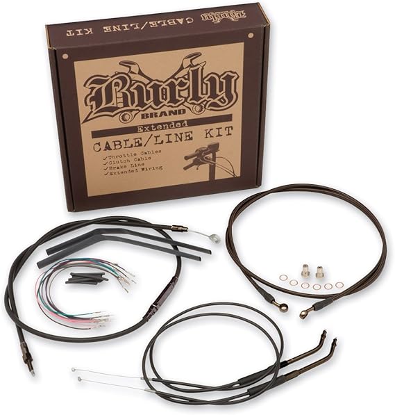 Burly Brand Black 12 Ape Hanger CableBrake Kit B30-1006