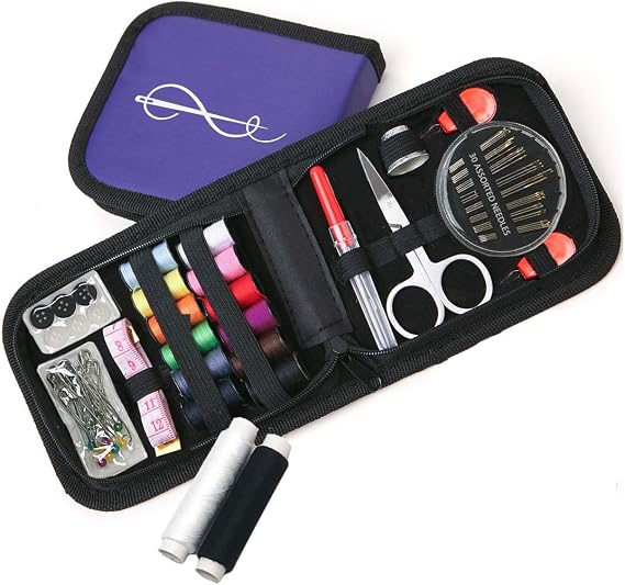 CraftLab Sewing Kits Best Mini Travel Sewing Kit - Portable Emergency Set with Needles, Thread, Scissors + Ebook