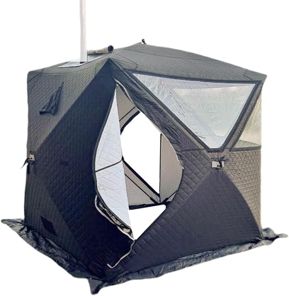 DANCHEL OUTDOOR 1-4 Person Portable Sauna Tent - Foldable Insulated Personal Spa Steam Ice Fish Tents with Stove Jack Waterproof for All Weather Camping or Home, Easy Setup 70.8x70.8x78''