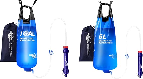 Membrane Solutions 6L Gravity Water Filter Pro and 1 Gallon Gravity Water Filter