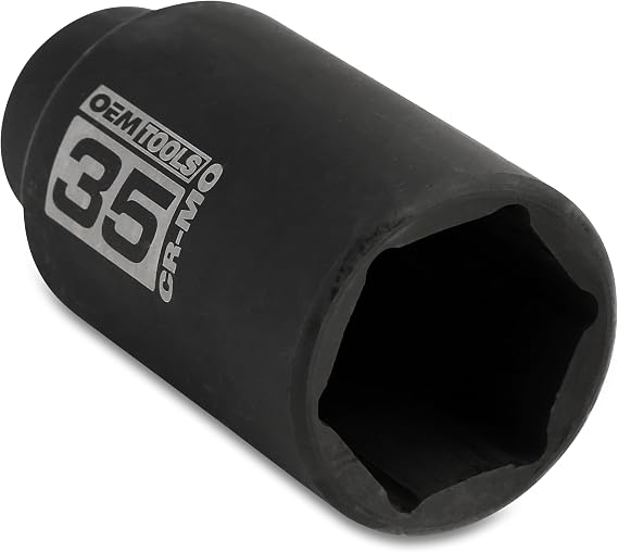 OEMTOOLS 25153 1/2 Inch Drive 35mm Axle Nut Socket, 6 Point Design Ensures Superior Grip, Professional Quality for Automotive Repair, Durable Socket Wrench for Mechanics
