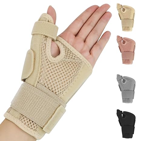 Thumb Support for Women and Men Thumb Brace for Arthritis, Tendonitis, Carpal Tunnel Pain Relie Thumb Splint for Left or Right Hand (Beige)