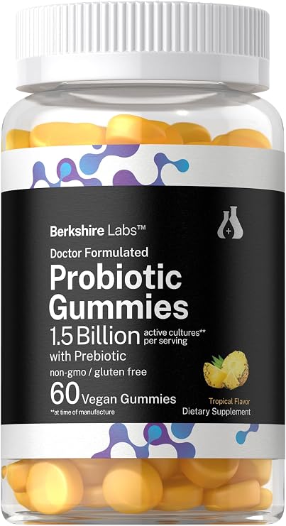 Horbaach Probiotic + Prebiotic Gummies for Women and Men | 60 Count