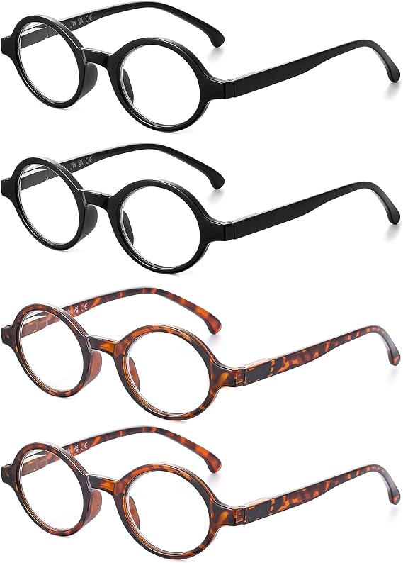 JM Retro Reading Glasses Men Women Round Readers Eye Glasses Spring Hinge