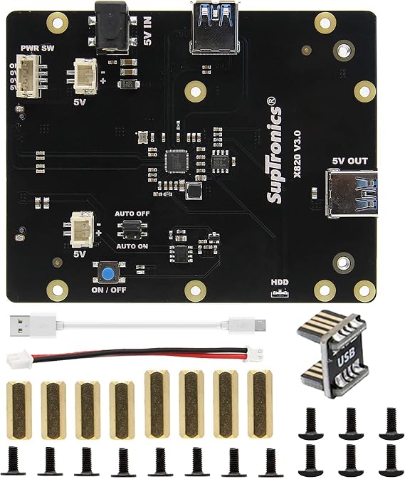 Geekworm X820 V3.0 2.5 SATA HDD/SSD Storage Board for Raspberry Pi 3B+/3B
