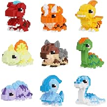 HJPLPXH Dinosaur Micro Mini Building Block Sets Birthday& Party Gift, Animals Buildling Model Kits, Micro Mini Bricks Dino World Series（9 Boxes）