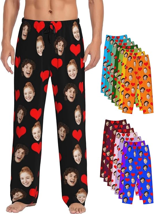 Customization Pajamas Pants With Pockets Funny For Men Personalized PJ Women Pajama Bottoms Sleepwear Design Photo Face Text