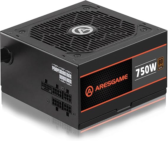 ARESGAME 750W Power Supply, Semi Modular ATX PSU
