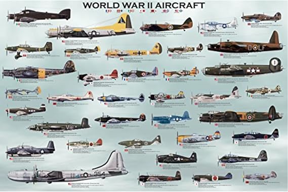 World War II Aircraft, Poster 36 x 24 inch by Eurographics